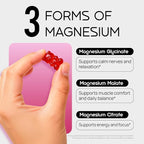 Magnesium Glycinate Gummies for Kids & Adults Melatonin Free Calm Magnesium Gummies with Citrate, Malate, B6, D3, Calcium & L-Theanine for Sleep Relaxation, Bone & Muscle Magnesium for Kids | 60 Count