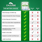 Zazzee Myo-Inositol Powder, 3 Month Supply, 92 Servings, 2000 mg per Serving, Free Scoop for Exact Dosage, 6.49 Ounces, Certified Kosher, 100% Pure, Fertility & Reproductive Support, Made in the USA