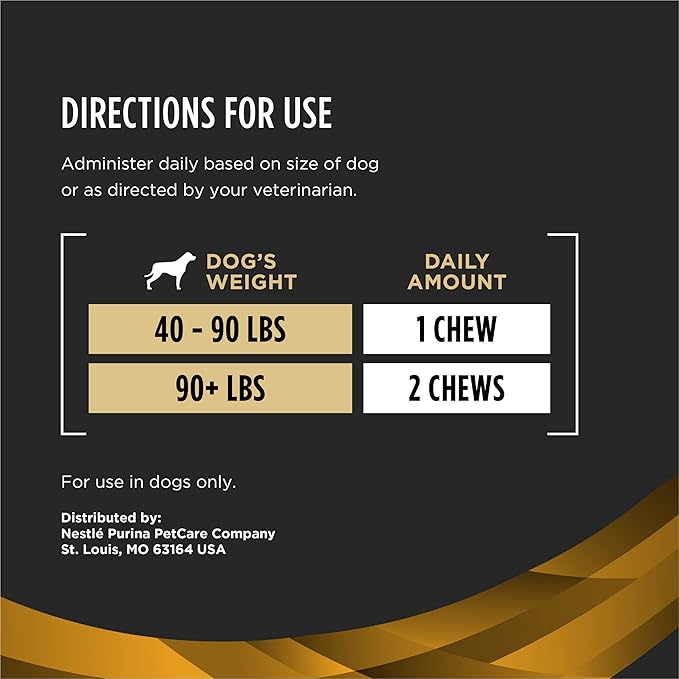Purina Pro Plan Veterinary Large Breed Dog Joint Care Supplement with Glucosamine, Chondroitin, and Collagen to Support Hip and Joint Health – 60ct Pouch