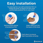 Gel Heel Pads, 2 Pack, for Achilles Tendonitis, Shoe Wedge Inserts for Plantar Fasciitis, Bone Spur, Foot Pain Relief Support, Comfort Cushion Insoles for Women/Men