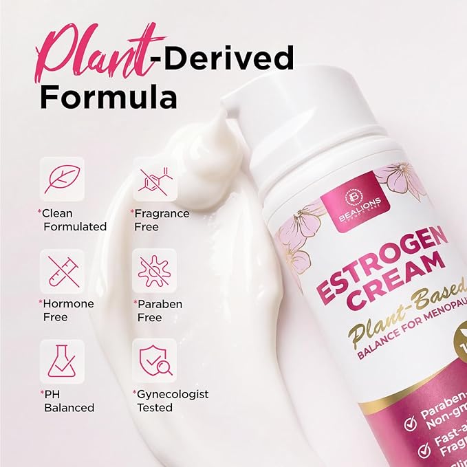 Estrogen Cream For Women Menopause Relief: Natural Phyto-estrogens Cream for Mature Skin - Hormone Balance & Skin Firmness (3.4 Fl Oz)