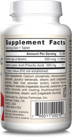 Jarrow Formulas Alpha Lipoic Sustain with Biotin, 300 mg Alpha Lipoic Acid, Universal Antioxidant, Dietary Supplement, 60 Vegan Tablets, Up to a 60 Day Supply