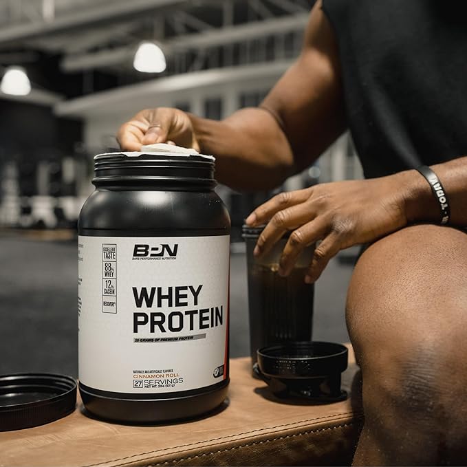 BARE PERFORMANCE NUTRITION, BPN Whey Protein + Casein Protein Powder Blend, Fudge Chocolate, 25g Protein per Serving Supports Lean Muscle Recovery, 27 Servings, Third Party Tested