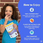 FIRST DAY Kids Magnesium Citrate Gummies (Ages 4+) with No Melatonin | Calm Kids Magnesium Gummies | Bedtime Supplement for Better Sleep with Suntheanine® L-Theanine | Strawberry | 30-Days Supply