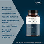 Shut Eye Natural Sleep Aid Supplement for Adults | 5mg Melatonin | Helps Relax and Promote Natural Deep Sleep with Valerian Root, Chamomile & Magnesium | Vegan & Non-GMO | 60 Capsules