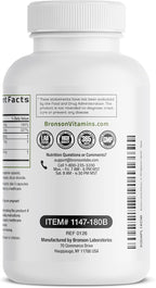 Bronson L-Lysine Defense Immune Support Complex 1500 MG L-Lysine Plus Olive Leaf, Garlic, Vitamin C and Zinc - Non-GMO, 180 Vegetarian Capsules