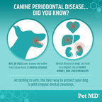 Pet MD Pet Dental Finger Wipes for Dogs - Plaque and Tartar Remover for Dogs to Improve Oral Care - Pet Teeth Cleaning Finger Wipes for Healthy Gums and Fresh Breath - Fresh Apple & Mint, 50ct