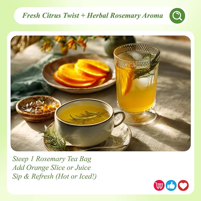 WT WEETEE Rosemary Leaf Tea Bags 100 Count,100% Caffeine-Free Herbal Tea Made from Pure Rosemary Leaves, Supports Digestion & Antioxidants