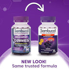 Sambucol Elderberry Gummies - Immune Support Supplement for Adults & Kids with Vitamin C & Zinc, Sambucol Elderberry are High in Antioxidants, Gluten Free, Vegan - 90 Count