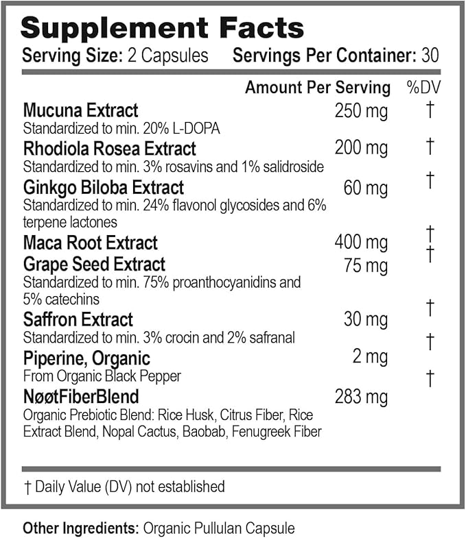 NOOT Happy Me – Natural Mood Support Supplement for Women and Men, Saffron Supplement, Rhodiola & Maca Adaptogens for Calm, Focus & Emotional Balance, Happy Pills, Vegan, Plant-Based, 60 Capsules