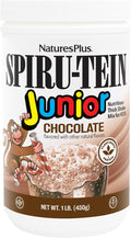 NaturesPlus SPIRU-TEIN Junior, Chocolate - 1 lb - Plant-Based Protein Powder Shake for Kids - Gluten Free & Vegetarian - 15 Servings
