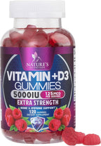 Vitamin D Supplement Gummy - Vitamin D3 125 mcg 5000 IU Per Serving - Bone, Teeth, Muscle and Immune Health Support for Men & Women, Premium VIT D3 Nature's & Gluten Free - 120 Gummies