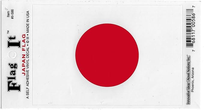 Japan Flag Car Decal Sticker [3.5x5" - White/Red]