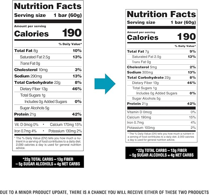 Quest Nutrition Cookies & Cream Protein Bars, 21g Protein, 1g Sugar, 4g Net Carb, High Fiber, Gluten Free, Keto Friendly, 12 Count