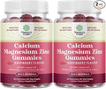 Calcium Magnesium Zinc Gummies - Magnesium Zinc Calcium Supplement Gummies with Vitamin D3 for Teeth and Bone Health - Certified Kosher Non-GMO Gelatin Free & Vegetarian Friendly 60 Count (Pack of 2)
