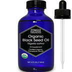 Organic, Black Seed Oil, Cold Pressed, for Hair, Face, Immune Support– 100% Pure, Black Seed Oil, by Zongle Therapeutics, 4 OZ