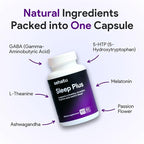 Sleep Plus Supplement | with Melatonin, GABA, Ashwagandha, 5-HTP | for Men and Women Seeking a Healthy Sleep-Wake Schedule and A Relaxed Mood | 60 Count | 60 Day Supply