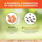 Organic Turmeric Curcumin Supplement Capsules – Made in USA – Extra Strength with BioPerine and 95% Curcuminoids for Joint Health and Healthy Inflammation Support – 60 Vegan Pills