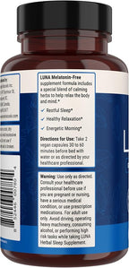 Nested Naturals Luna Melatonin-Free Pack of Two, Bedtime Supplement for Adults, Herbal Nighttime Sleeping Capsule, Valerian Root with Chamomile, Lemon Balm, Non-GMO, Gluten-Free