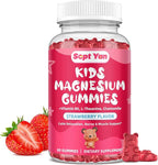 Magnesium Gummies for Kids - Magnesium Citrate Supplement with Vitamin B6, L-theanine, Chamomile & Lemon Balm - Calm Magnesium for Kids & Adults Sleep, Relaxation, Strawberry Flavor 60 Gummies