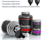 2 Pcs Protein Powder Container, Portable Protein Powder Travel Container, Protein Powder Funnel, Water Bottle Funnels for Powder Mixes, Pre Workout/Gym Supplement Funnel Keychain (100ml)