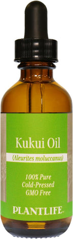 Plantlife Kukui Carrier Oil - Cold Pressed, Non-GMO, and Gluten Free Carrier Oils - for Skin, Hair, and Personal Care - 2 oz
