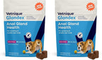 Vetnique Glandex Anal Gland Soft Chew Treats with Pumpkin for Dogs Digestive Enzymes, Probiotics Fiber Supplement for Dogs Boot The Scoot (Bacon Flavor Chews, 30 Count) (Pack of 2)