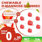 D Mannose with Cranberry Gummies, D-Mannose Supplements 1300mg for Women, Support Natural Urinary Tract & Bladder Health, Sugar-Free, 60 Count