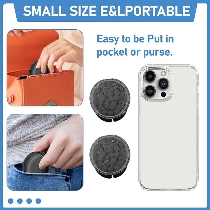 WLLHYF 4 Pcs Mini Pill Organizer Small Pill Box Cute Portable Pill Case for Pocket Purse Travel Storage Containers Earplug Case Medicine Dispenser Vitamin Holder(4 Black)