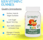 Go Healthy Vitamin C Gummies for Kids, Immune Support, Children Vitamin Gummies, Toddler, Kids Vitamins, Kosher, Halal, Tasty Gummy - 60 Servings