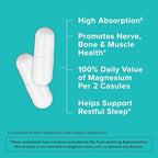Qunol Magnesium Capsules 420mg, High Absorption Magnesium Supplement, Extra Strength, Bone and Muscle Health Supplement, 120 Count