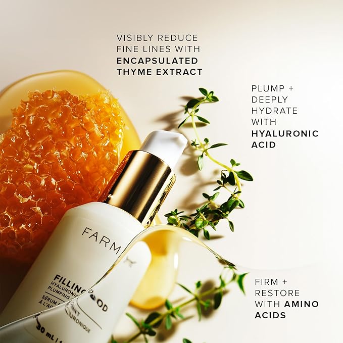 Farmacy Hyaluronic Acid Serum for Face - Filling Good Face Serum with Vegan Collagen Peptides - Helps Smooth Fine Lines + Wrinkles - Hydrating, Plumping + Anti Aging Skin Care (30ml)