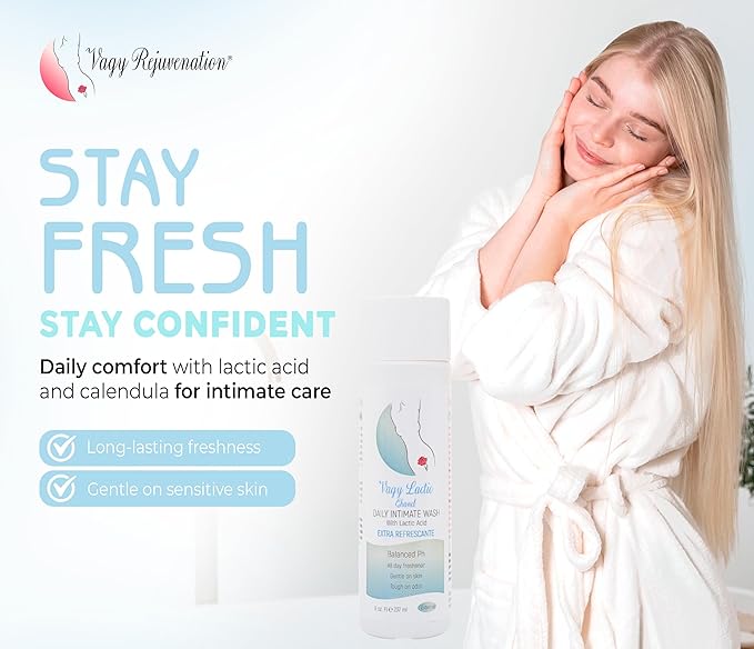 Vagy Rejuvenation Vagy Lactic Feminine Wash with Lactic Acid & Calendula – Gentle Intimate Wash Women pH Balance – Refreshing Vaginal Cleanser – 8 oz (8 oz, Cha nel)