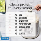 NAKED Whey Protein Supplement Powder, Chocolate, NSF Certified, GMO Free, Soy Free, Gluten Free Aid Muscle Growth and Recovery 60 Servings, 5 Ib