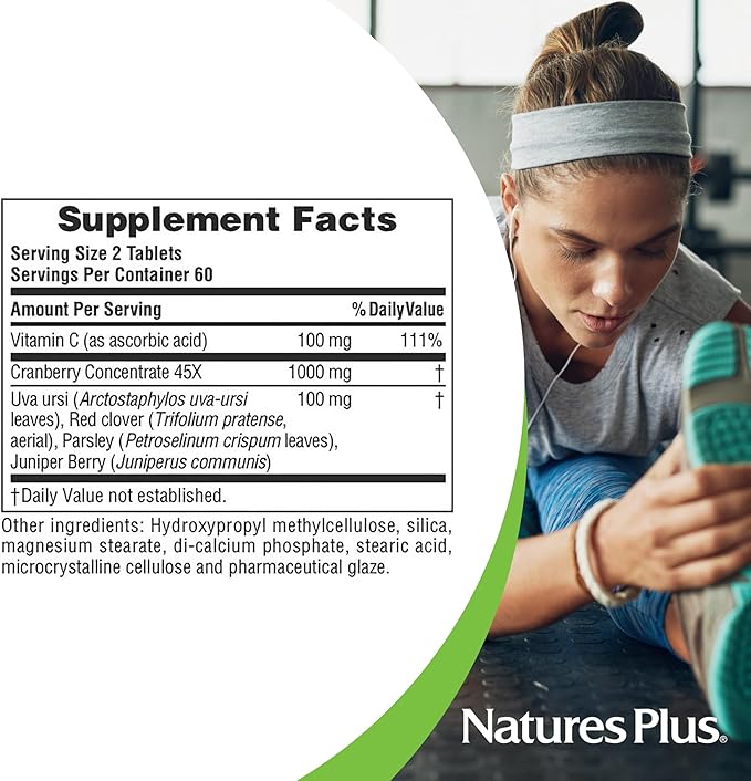 NaturesPlus Ultra Cranberry, Sustained Release - 1000mg, 120 Tablets - with Vitamin C - Vegetarian, Gluten Free - 60 Servings