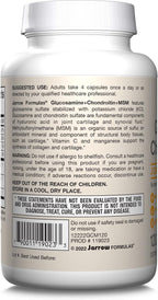 Jarrow Formulas Glucosamine, Chondroitin, and MSM Capsules; Joint Support Supplement with Vitamin C and Manganese, Bone & Joint Health, 120 Capsules, 30 Day Supply