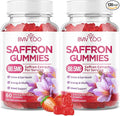 Saffron Gummies for Adult Kids, 10-IN-1 Formula with Saffron 88.5mg, Vitamins D3 & B6, Magnesium, Zinc, Ashwagandha, L-Theanine, St. John's Wort - Supports Mood & Focus, Strawberry Flavor, 60 Count