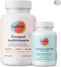 FullWell Women's Prenatal Lemon Essence Essentials - Women's Prenatal Multivitamin & Fish Oil - Supports Maternal Health & Fetal Development - Omega 3, DHA, Folate & Choline - 30 Servings