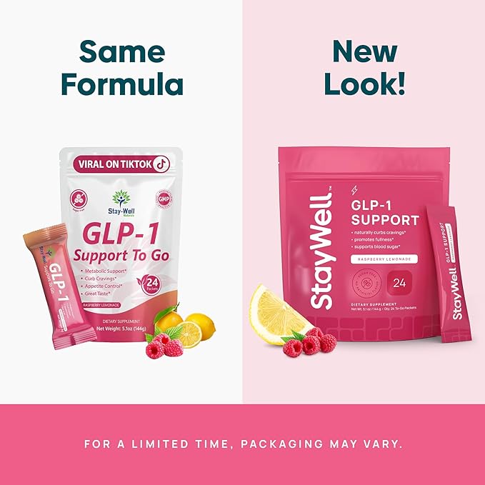 GLP-1 Supplement | Natural GLP-1 Production | GLP 1 Booster Drink Mix to Control Appetite and Cravings | Great Tasting Metabolic Support - Yerba Mate, Garcinia Cambogia, Berberine [Raspberry Lemonade]