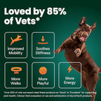 VetriScience Ultimate Strength Healthy Hip & Joint Chews, GlycoFlex Glucosamine, Chondroitin and Green-Lipped Mussel Joint Support Supplement for Dogs, Soothe Joint Discomfort, Duck, 120 Count