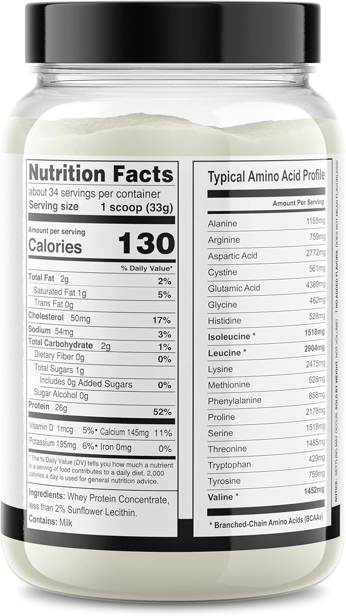 It's Just! - 100% Whey Protein Concentrate, Made in USA, Premium WPC-80, No Added Flavors or Artificial Sweeteners (2.5 Pound, Unflavored)