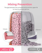 AMOOS Large Pill Dispenser with 6 Compartments, Anti-Mix Pill Bottle Organizer with Wide Opening & Easy Retrieval, Vitamin Organizer for Travel, BPA-Free Pill Box with a Strap, Pink