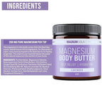Magnum Solace Magnesium Body Butter - Nighttime Magnesium Cream - Lightly Scented (Lavender)