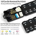 Foldable & Portable Weekly Pill Organizer 2 Times a Day with Clear Printed Labels - 7 Day AM PM Medicine Box, Week Daily Travel Pill Meds Case Holder for Medications, Vitamin, Supplement - Black