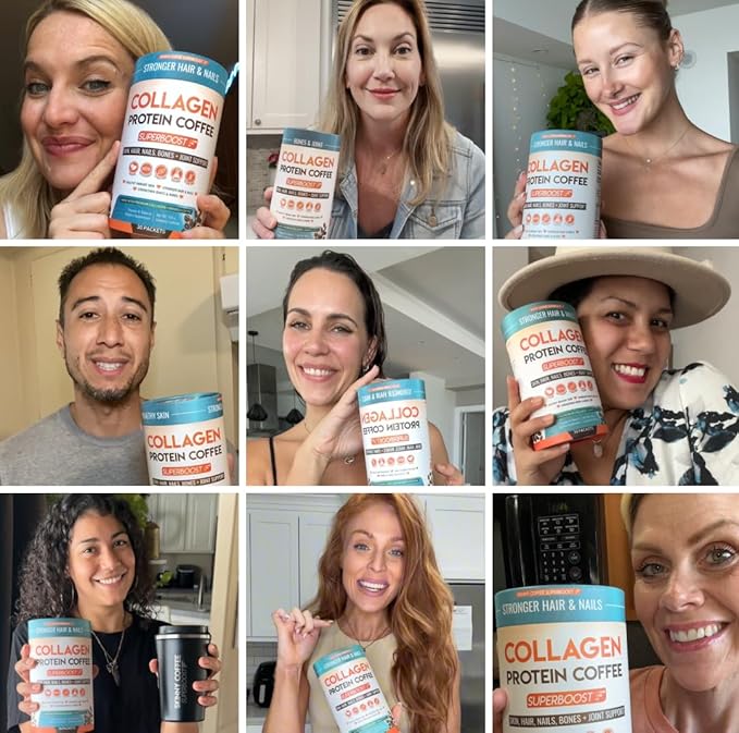 Collagen Peptides Coffee Powder for Weight Loss – Supports Digestion, Bloating, Energy & Focus, Fat Burning, Joint, Skin, Hair & Nails – High-Protein for Women & Men (90 Servings)