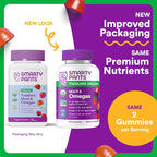SmartyPants Organic Toddler Multivitamin Gummies: Omega 3 (ALA), Vitamin D3, C, Vitamin B12, B6, A, K & Zinc for Immune Support, Biotin, Vegetarian, Two Fruit Flavors, 60 Count (30 Day Supply)
