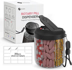 Hionxmga Pill Dispenser with 7 Large Compartments, Pill Organizer for Travel, Supplement Organizer with Anti-Mixing Design, BPA-Free Pill Container with 20 Pcs Labels, Black