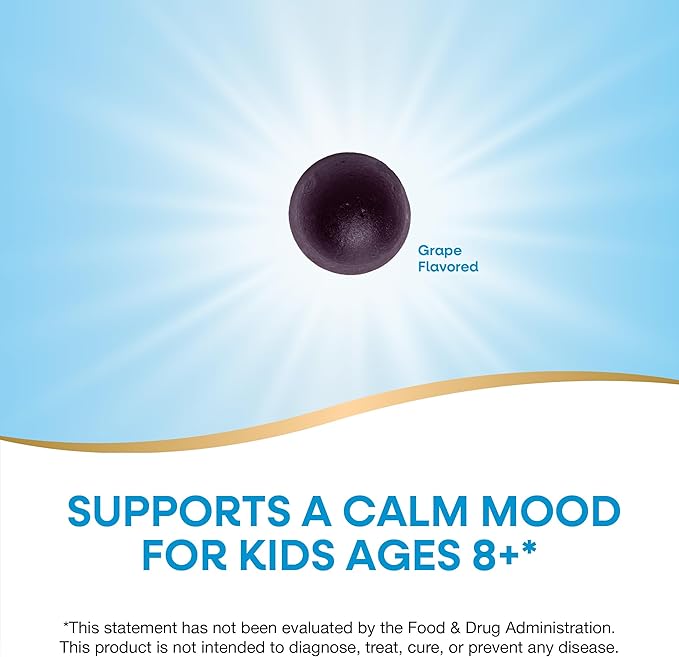 Nature's Way Kids Cool & Calm Gummies,Supports a Calm Mood in Kids Ages 8+*,Lemon Balm,Magnesium,Vitamin B6,L-Theanine,Grape Flavored,Vegetarian,(Packaging May Vary),40 Count (Pack of 2)