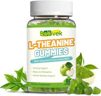 L Theanine Gummies,L-Theanine 400mg with GABA,Magnesium Glycinate Chewable Supplement for Kids & Adults,Stress Relief,Restful and Relaxation Support,Apple Flavor,Vegan Sugar Free 60 Counts
