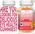 Lutein and Zeaxanthin Supplements Gummies, Advanced Eye Vitamin Supplement with Bilberry, Saffron, Grape Seed, Omega 3 for Macular Health, Dry Eye, Visual Function - Orange Flavor, 120 Count